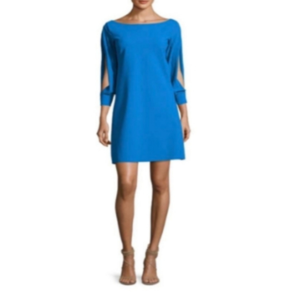 Chiara Boni La Petite Robe Tony Slit-Sleeve Cocktail Dress - Blue